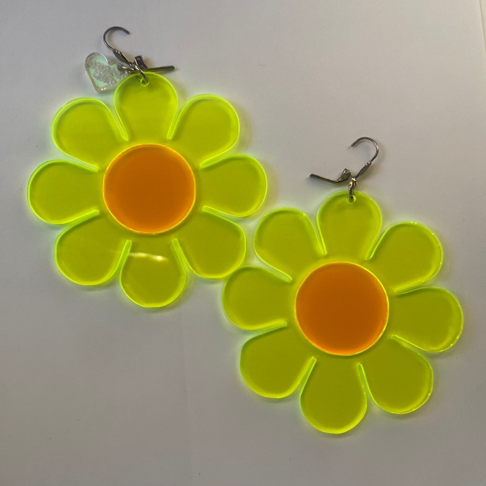 3” Marina Fini Neon Yellow Orange Flowers